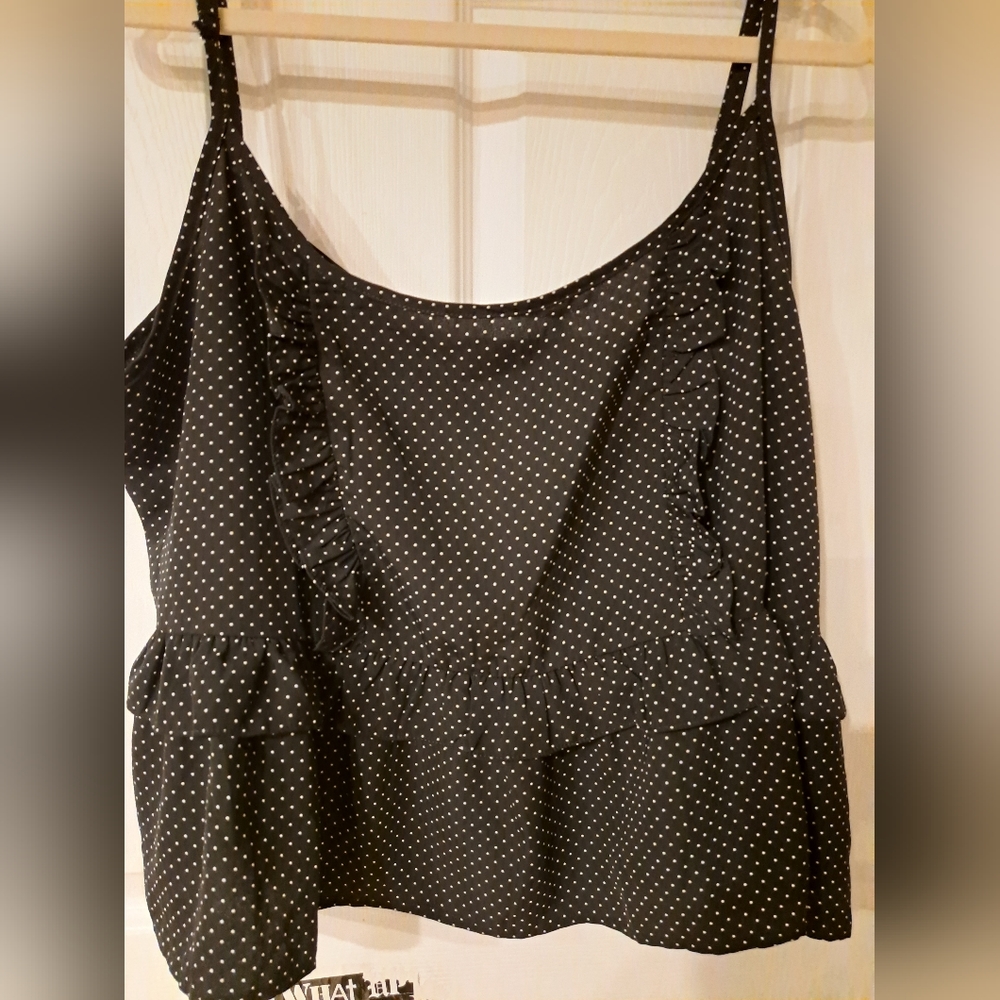 Forever 21 black and white polka dot cami